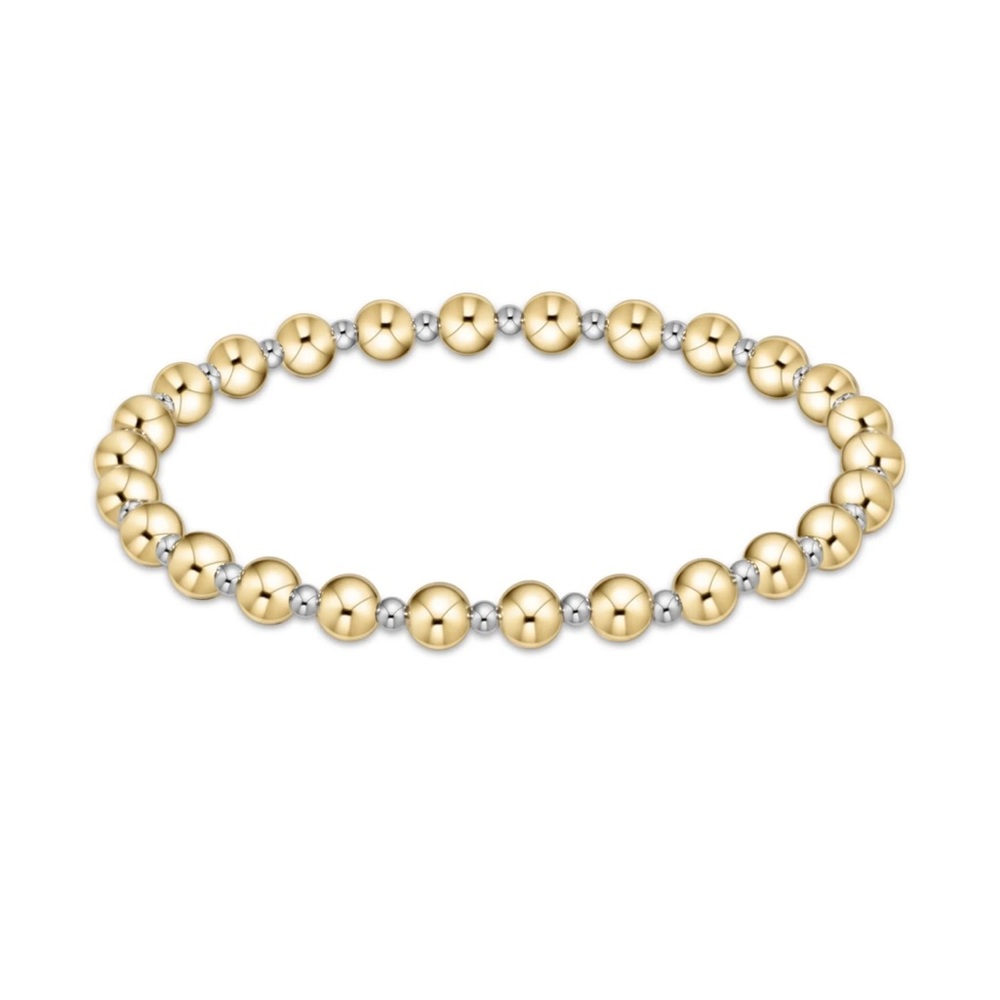NWT Enewton Classic Grateful Pattern 5mm Bead Bracelet- Mixed Metal